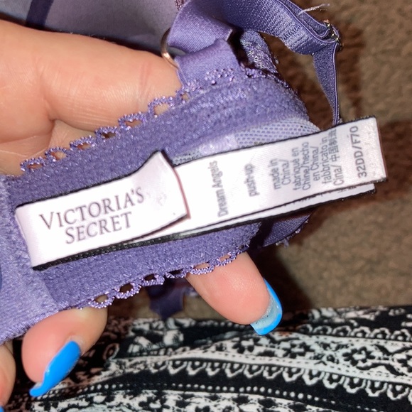 Victoria’s Secret Dream Angels purple Lace Overlay push up bra w/ lace up detail - Picture 6 of 6